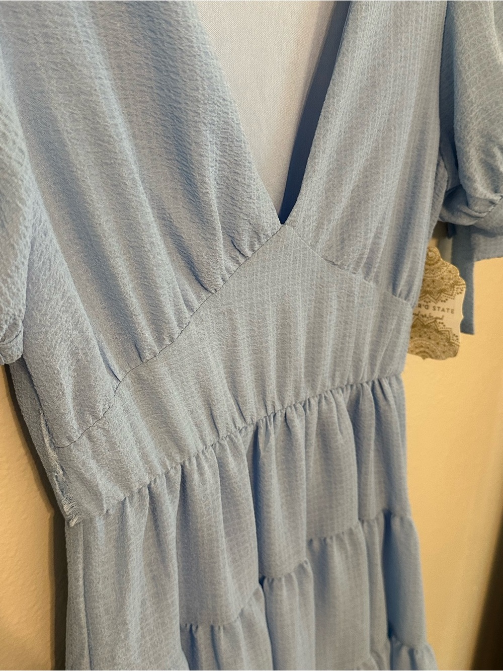 Altar'd State Light Blue Tiered Mini Dress - Picture 5 of 6
